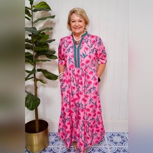 Floral Pink Maxi Dress NWOT Medium